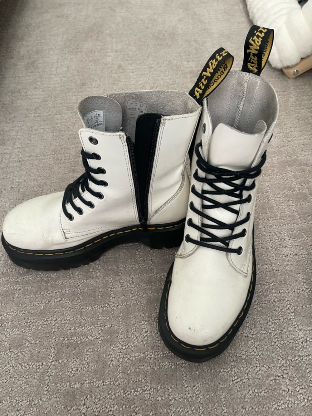 Dr. Martens Jadon White Platform Boots